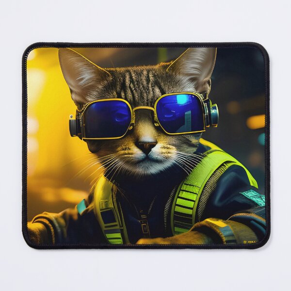 Item preview, Dj Techno Cyberpunk Cat designed and sold by TheArtOfPat.