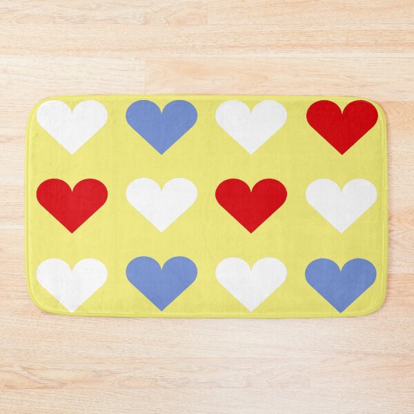 Item preview, Large RED, DANUBE BLUE, WHITE and YELLOW LOVE HEARTS designed and sold by RachelMacht.