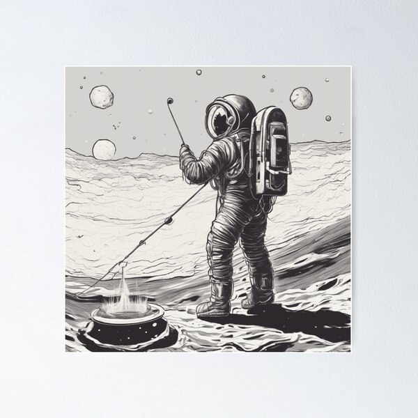 Item preview, Reeling in Wonder: The Cosmic Pursuit of Astronaut Fishing in Zero Gravity designed and sold by DesignAlert001.