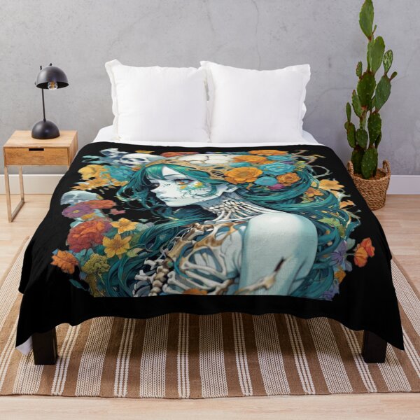 Item preview, Skeleton and Flower Anime Girl  designed and sold by TheGaliga.