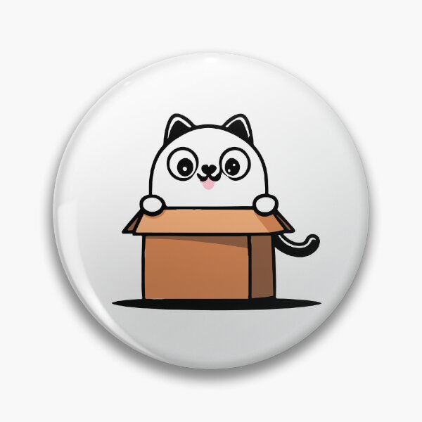 Item preview, Cat litter box and cat box sitting on cardboard box: Cat in box designed and sold by The  Knick Knack Nook.
