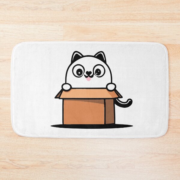 Item preview, Cat litter box and cat box sitting on cardboard box: Cat in box designed and sold by The  Knick Knack Nook.
