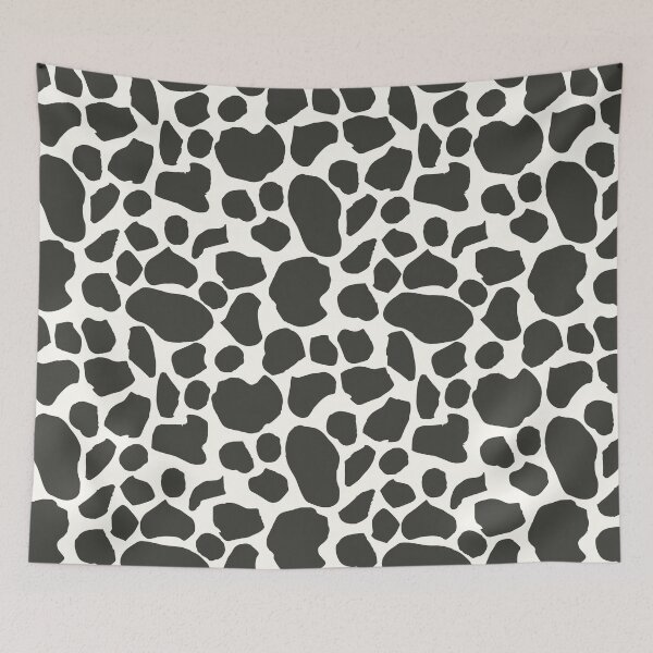 Item preview, CHARCOAL BLACK AND WHITE BOHO COW PRINT PATTERN designed and sold by blomastudios.