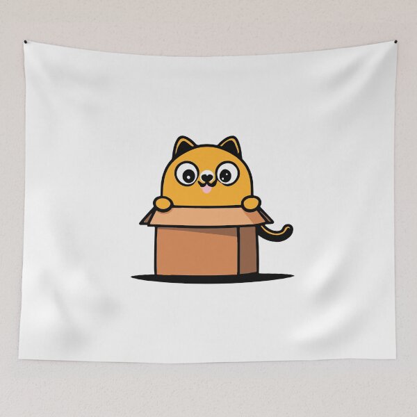 Item preview, cat box and cat litter box: Cat in box or Cardboard box designed and sold by The  Knick Knack Nook.