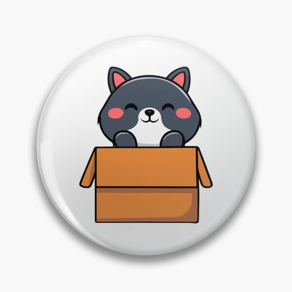 Item preview, Cat litter box and cat box sitting on cardboard box: Cat in box designed and sold by The  Knick Knack Nook.