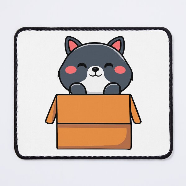 Item preview, Cat litter box and cat box sitting on cardboard box: Cat in box designed and sold by The  Knick Knack Nook.