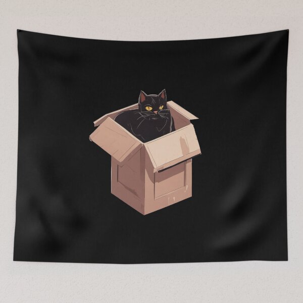Item preview, cat box and cat litter box: Cat in box or Cardboard box designed and sold by The  Knick Knack Nook.