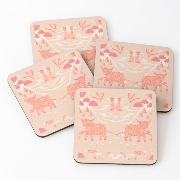 Item preview, Cows and Friends - Peach Fuzz on Peach Purée designed and sold by katrinaroman.