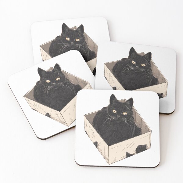 Item preview, Cat litter box and cat box sitting on cardboard box: Cat in box designed and sold by The  Knick Knack Nook.