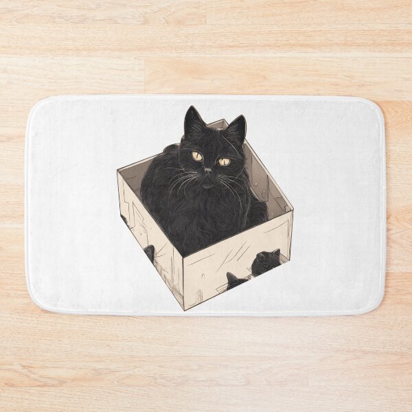Item preview, Cat litter box and cat box sitting on cardboard box: Cat in box designed and sold by The  Knick Knack Nook.