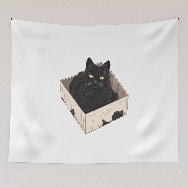 Item preview, Cat litter box and cat box sitting on cardboard box: Cat in box designed and sold by The  Knick Knack Nook.