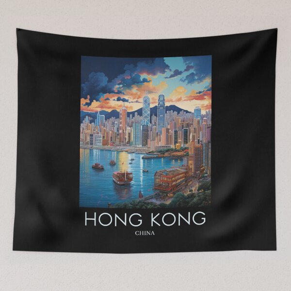 Item preview, A Pop Art Travel Print of Hong Kong - China  designed and sold by StudioRedKoala.