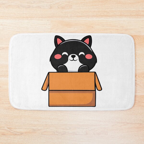 Item preview, Cat litter box and cat box sitting on cardboard box: Cat in box designed and sold by The  Knick Knack Nook.