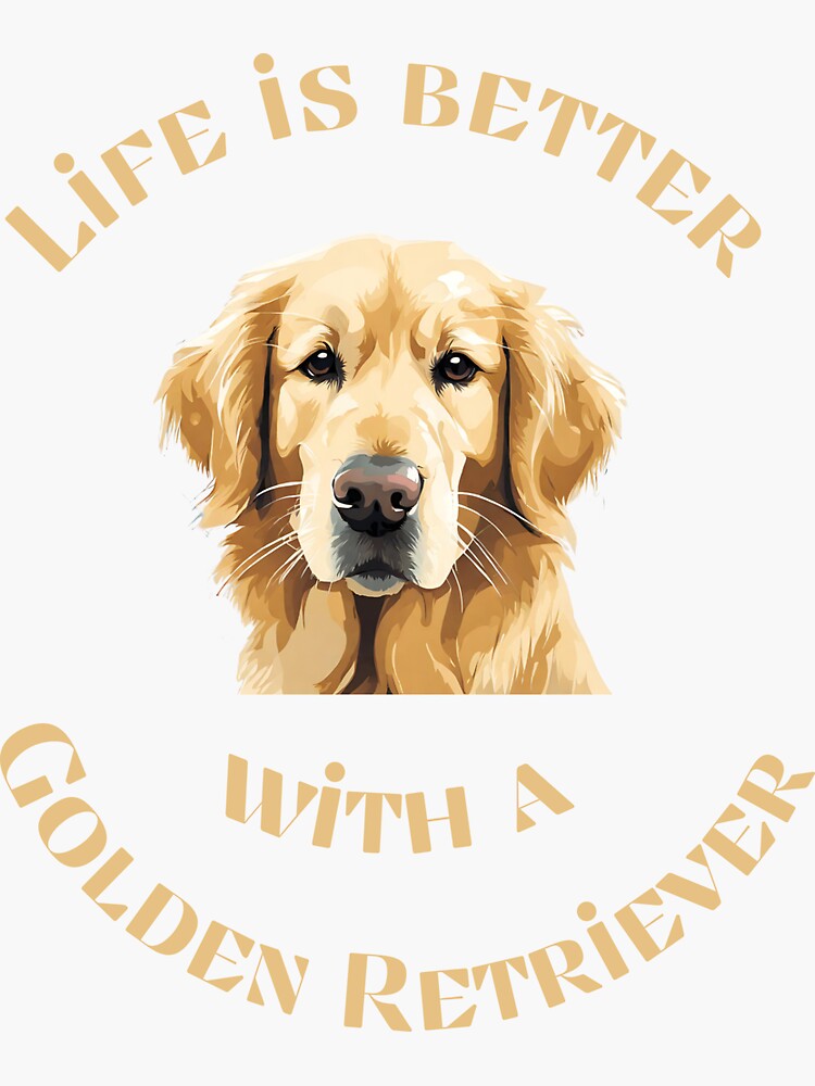 Thumbnail 3 von 3, Sticker, Das Leben ist besser mit einem Golden Retriever-Hundeliebhaber-Geschenk designt und verkauft von Golden-Heaven.