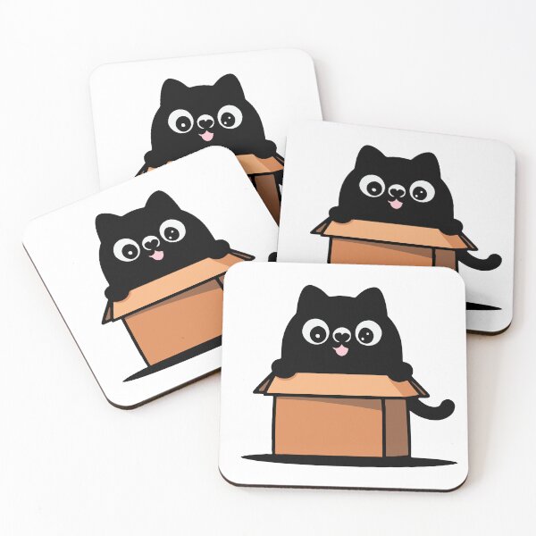 Item preview, cat box and cat litter box: Cat in box or Cardboard box designed and sold by The  Knick Knack Nook.