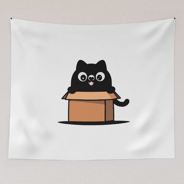 Item preview, cat box and cat litter box: Cat in box or Cardboard box designed and sold by The  Knick Knack Nook.