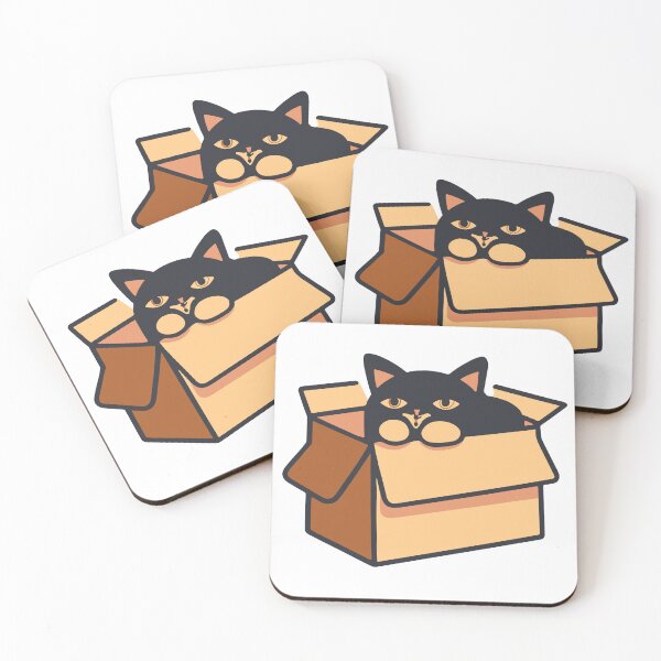 Item preview, Cat litter box and cat box sitting on cardboard box: Cat in box designed and sold by The  Knick Knack Nook.