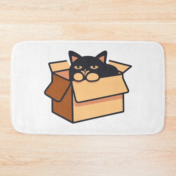 Item preview, Cat litter box and cat box sitting on cardboard box: Cat in box designed and sold by The  Knick Knack Nook.
