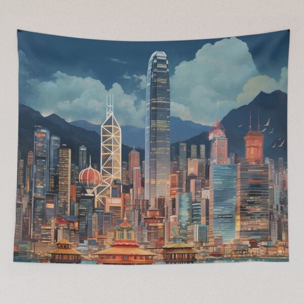 Item preview, A Pop Art Travel Print of Hong Kong - China  designed and sold by StudioRedKoala.