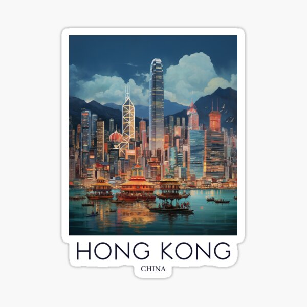 Item preview, A Pop Art Travel Print of Hong Kong - China  designed and sold by StudioRedKoala.
