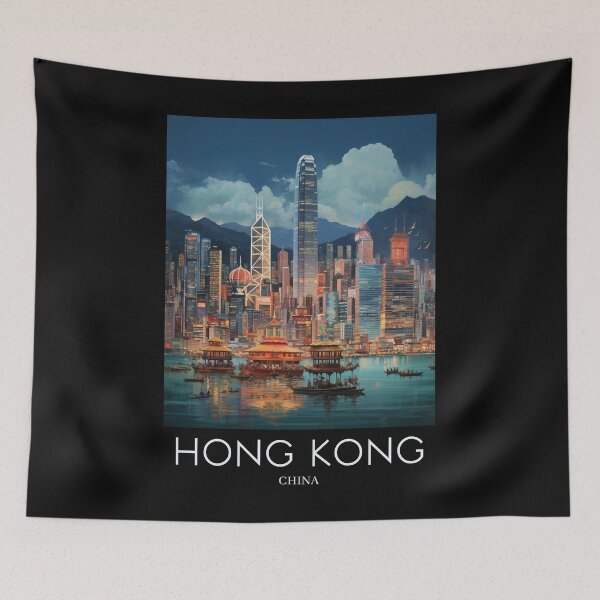 Item preview, A Pop Art Travel Print of Hong Kong - China  designed and sold by StudioRedKoala.