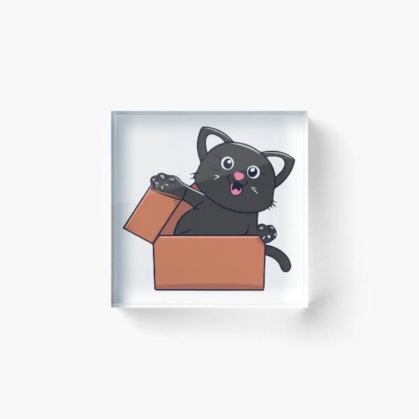 Item preview, Cat litter box and cat box sitting on cardboard box: Cat in box designed and sold by The  Knick Knack Nook.