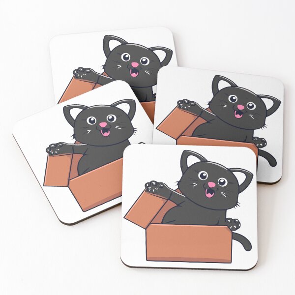 Item preview, Cat litter box and cat box sitting on cardboard box: Cat in box designed and sold by The  Knick Knack Nook.