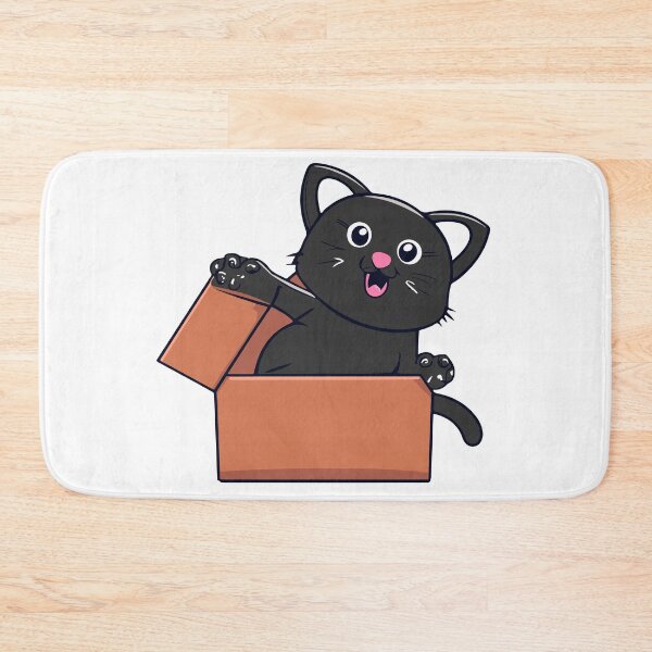 Item preview, Cat litter box and cat box sitting on cardboard box: Cat in box designed and sold by The  Knick Knack Nook.