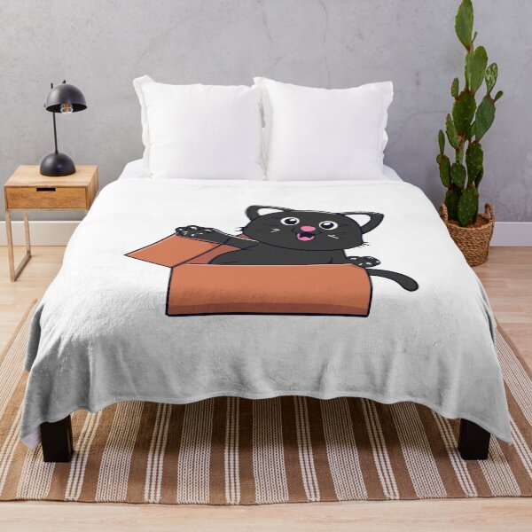 Item preview, Cat litter box and cat box sitting on cardboard box: Cat in box designed and sold by The  Knick Knack Nook.