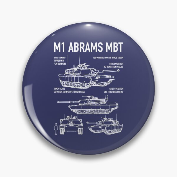 Item preview, M1 Abrams American Army Tanks Schematic Recognition Blueprint Veteran Gift designed and sold by MilitaryMart.