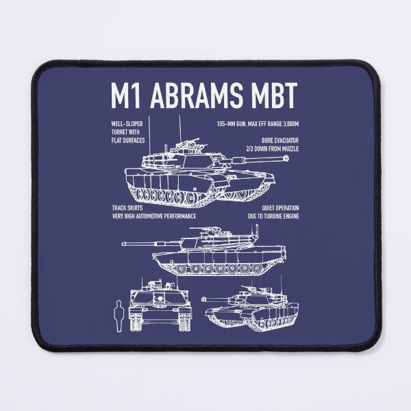 Item preview, M1 Abrams American Army Tanks Schematic Recognition Blueprint Veteran Gift designed and sold by MilitaryMart.