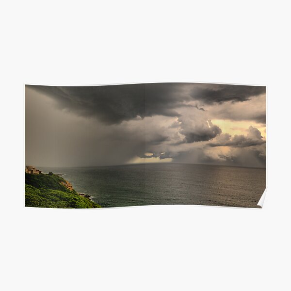 Storm off Newcastle Harbour Poster