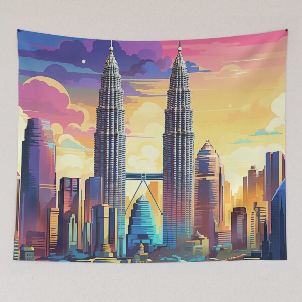 Item preview, A Pop Art Travel Print of Kuala Lumpur - Malaysia  designed and sold by StudioRedKoala.