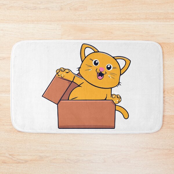 Item preview, Cat litter box and cat box sitting on cardboard box: Cat in box designed and sold by The  Knick Knack Nook.