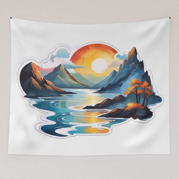 Item preview, Abstract Landscapes: Artistic Renditions of Sun, Clouds, and Rivers (256) designed and sold by WASjourney.
