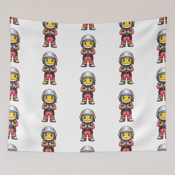 Item preview, Young Hero in Gear - Child First Responder Illustration designed and sold by NovaGenArt.