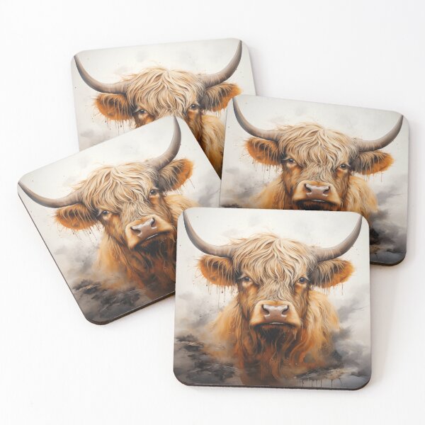 Item preview, Highland Serenity: Watercolor Cow designed and sold by Modern-Classic.