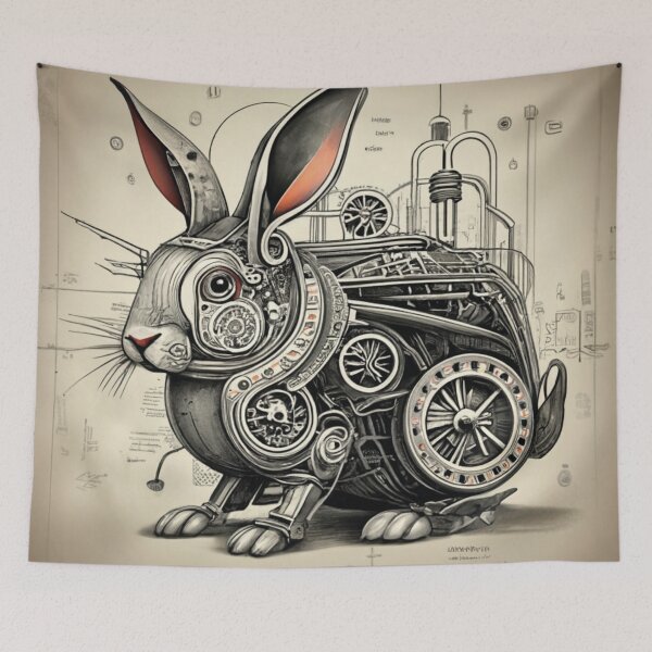 Item preview, Technical drawing of a mechanical hare designed and sold by LuckyFamily.