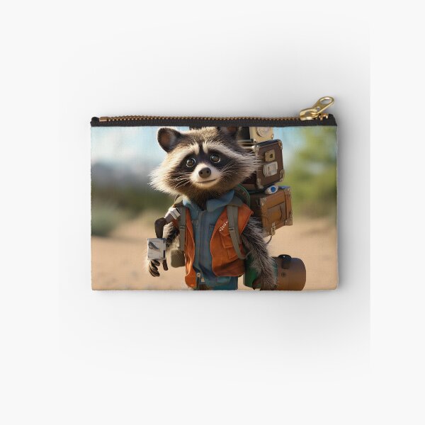 Artikelvorschau, süßer reisender Waschbär entworfen und verkauft von PrintablePalace.