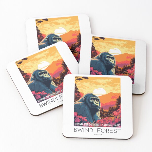 Item preview, A Pop Art Travel Print of Bwindi Impenetrable National Park - Uganda  designed and sold by StudioRedKoala.
