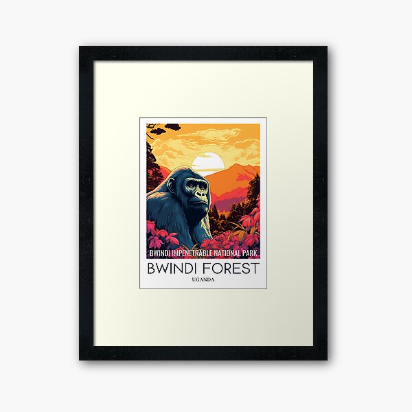 Item preview, A Pop Art Travel Print of Bwindi Impenetrable National Park - Uganda  designed and sold by StudioRedKoala.