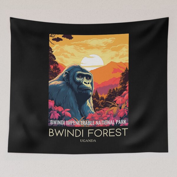 Item preview, A Pop Art Travel Print of Bwindi Impenetrable National Park - Uganda  designed and sold by StudioRedKoala.