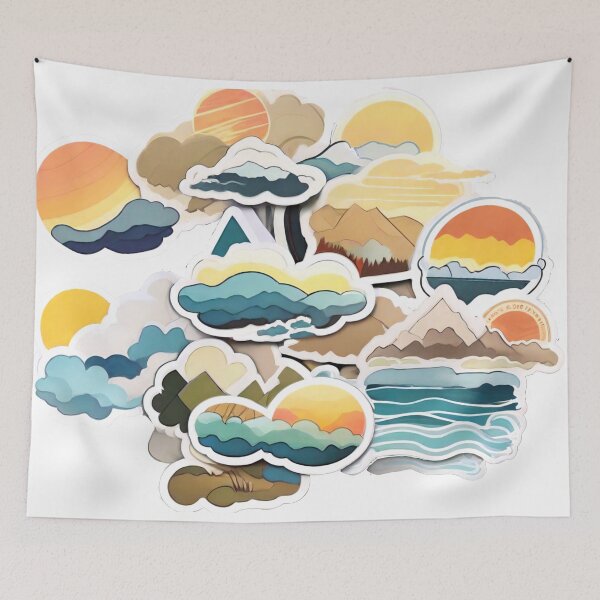 Item preview, Vivid Abstract Landscapes: Exploring Sun, Clouds, and Rivers (259) designed and sold by WASjourney.