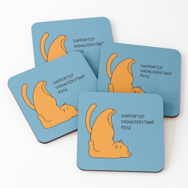 Item preview, 'Supported Shoulderstand Pose' Artwork Of Orange Cat Stretching, Cat Doing Yoga. designed and sold by Picky-Cat.