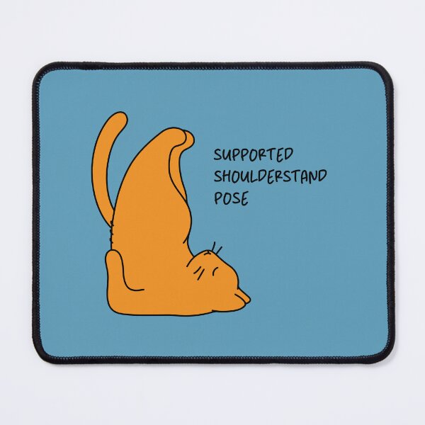Item preview, 'Supported Shoulderstand Pose' Artwork Of Orange Cat Stretching, Cat Doing Yoga. designed and sold by Picky-Cat.