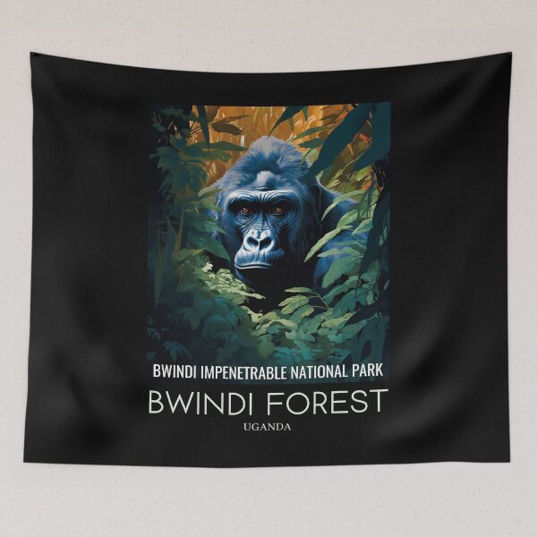 Item preview, A Pop Art Travel Print of Bwindi Impenetrable National Park - Uganda  designed and sold by StudioRedKoala.