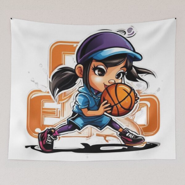 Item preview, Basketball Girl Cartton Character  designed and sold by HarmonyGuitars.
