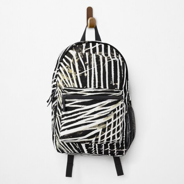 Item preview, Abstract Black and White Lines with Hint of Gold by dePace' designed and sold by mrpropcake.
