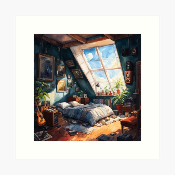 Item preview, Messy Artists Bedroom designed and sold by DividedFortune.