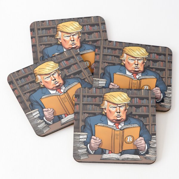 Item preview, Donald Trump Reading a Book About Bitcoin designed and sold by RyanSpencerShop.
